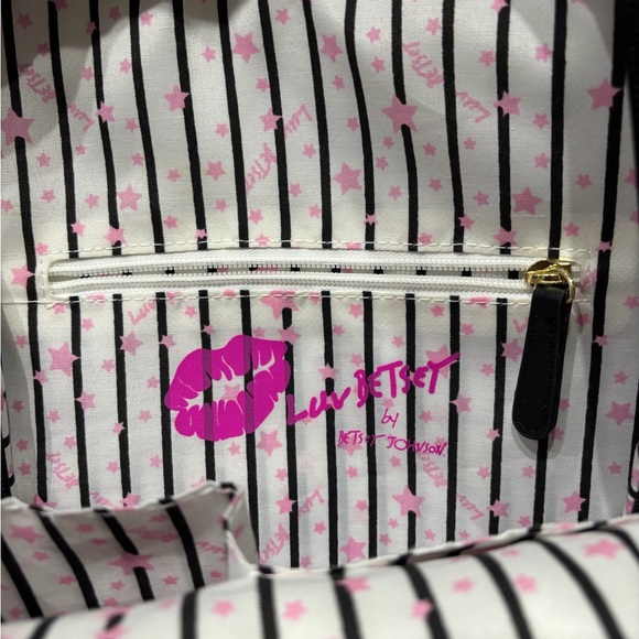 Betsey Johnson Black Cat-Embossed Pattern Faux Leather Backpack - Picture 6 of 6